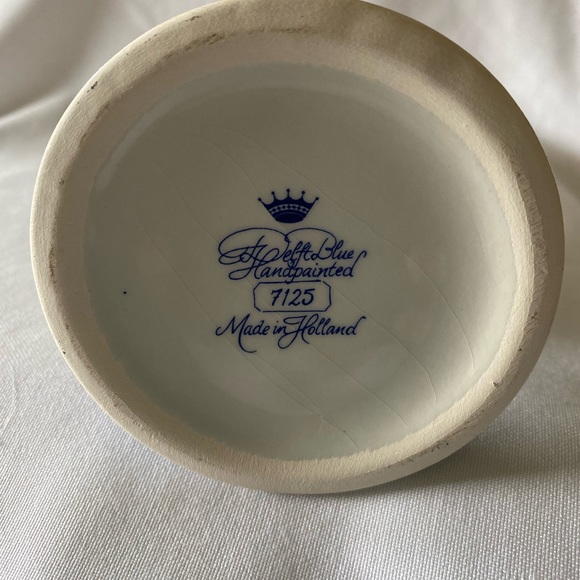 Beautiful Vintage Delft Huys Blue & White Windmill Vase Authentic Hand Painted - Picture 9 of 9